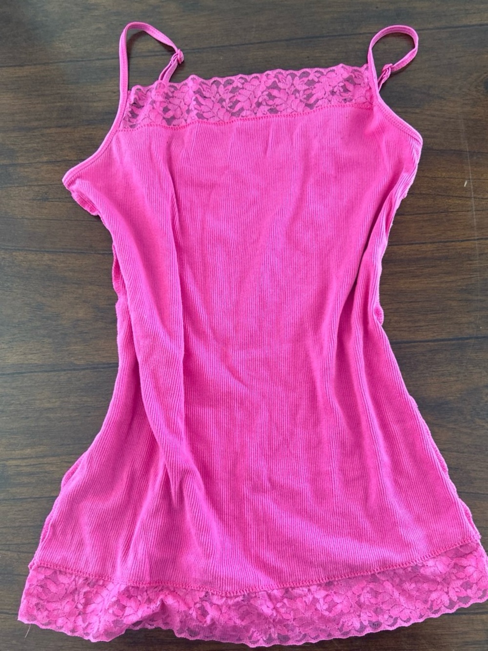 Indigo Bright Pink Lace-Trim Cami